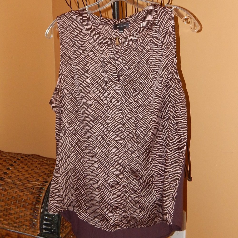 Ladies The Limited Blouse - Top - Shirt  Size L  Multi-color Brown Sleeveless